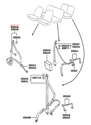 S/BELT ASSY-FR LH HR608-911LK (Original, New)