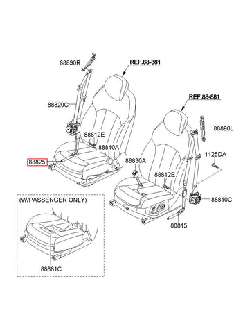 SEAT BELT PRETENSIONER,RH 88841-D3000TRY (Original, New)