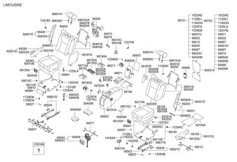 SWITCH ASSY-RR SEAT HEATED RH <br>89195-3B100, <br>891953B100, <br>89195 3B100 <br>(Original, New)