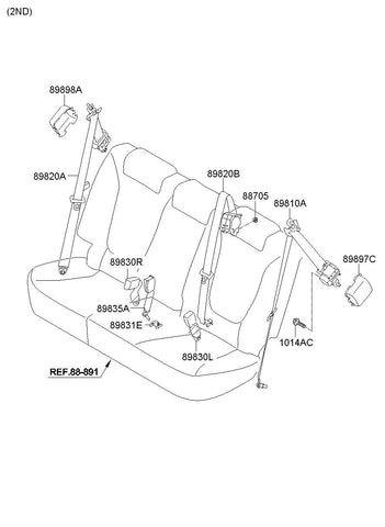 S/BELT ASSY-2ND CTR <br>89810-2P150VA, <br>898102P150VA, <br>89810 2P150VA <br>(Original, New)