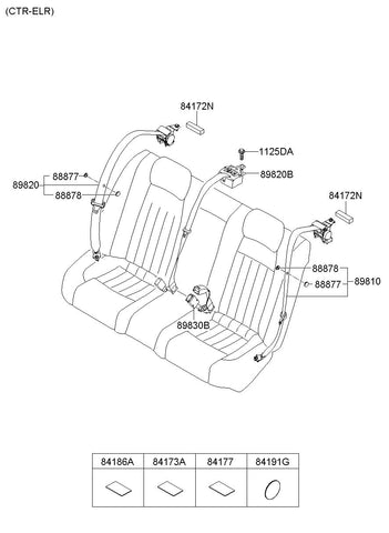 S/BELT ASSY-RR,RH <br>89820-3M000RY, <br>898203M000RY, <br>89820 3M000RY <br>(Original, New)