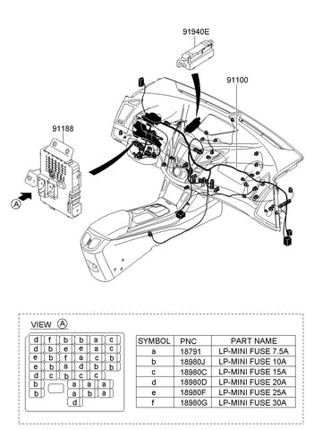 JUNCTION BOX ASSY-I/PNL 91950-3Z011 919503Z011 91950 3Z011