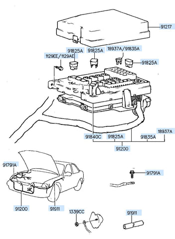 BOX KIT-RELAY & FUSE <br>91840-34A00, <br>9184034A00, <br>91840 34A00 <br>(Original, New)