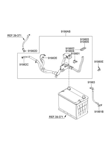 WIRING ASSY-BATTERY (+) <br>91850-3K012, <br>918503K012, <br>91850 3K012 <br>(Original, New)