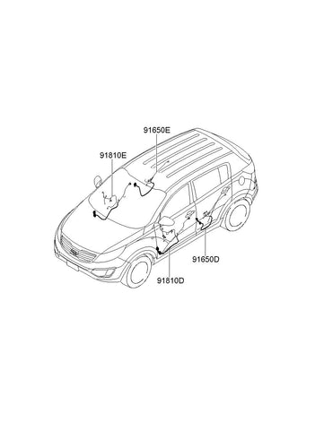 WIRING ASSY-FR DR(PASS) <br>91610-3W050, <br>916103W050, <br>91610 3W050 <br>(Original, New)