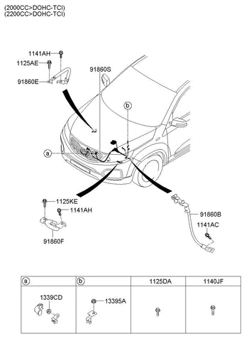 WIRING ASSY-BATTERY (-) <br>91850-2P000, <br>918502P000, <br>91850 2P000 <br>(Original, New)