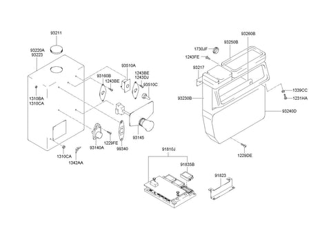 BOX ASSY-SIDE SWITCH <br>93230-8A100, <br>932308A100, <br>93230 8A100 <br>(Original, New)