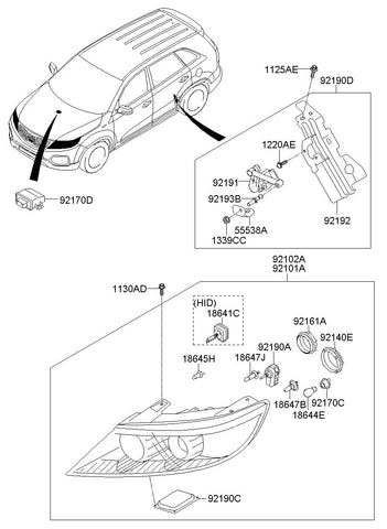 UNIT ASSY-H/L AUTO LEVELLING <br>92190-2P090, <br>921902P090, <br>92190 2P090 <br>(Original, New)