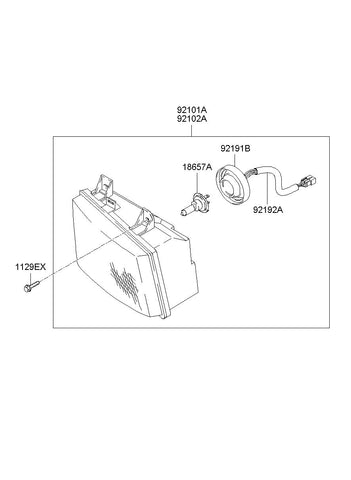 LAMP ASSY-HEADLH <br>92101-5H000, <br>921015H000, <br>92101 5H000 <br>(Original, New)