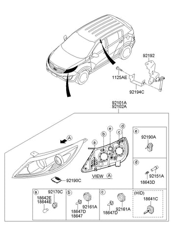 ACTUATOR-HEADLAMP LEVELING EQMNT <br>92130-3W000, <br>921303W000, <br>92130 3W000 <br>(Original, New)