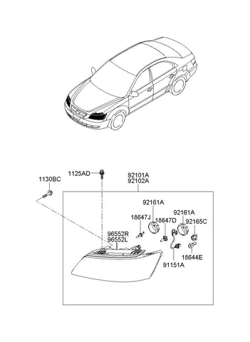 LAMP ASSY-HEAD,LH <br>92101-3K100, <br>921013K100, <br>92101 3K100 <br>(Original, New)