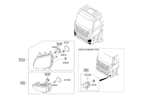 LAMP ASSY-FRONT FOGRH <br>92202-7P000, <br>922027P000, <br>92202 7P000 <br>(Original, New)