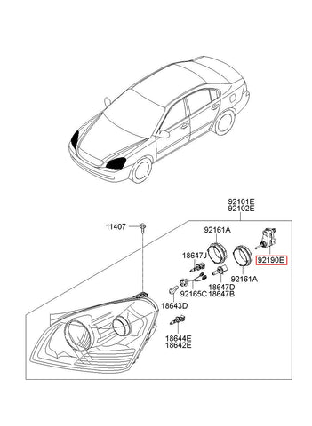 ACTUATOR-HEAD LAMP 92130-4E000 (Original, New)