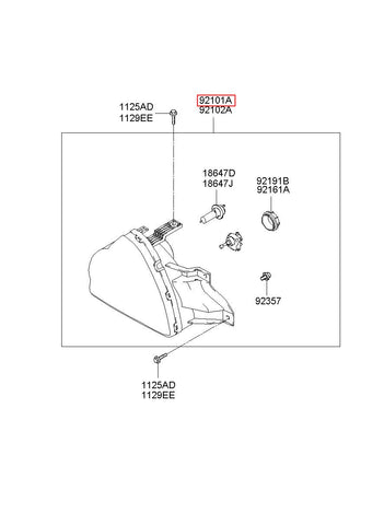 LAMP ASSY-HEAD,LH 92101-H1011 (Original, New)