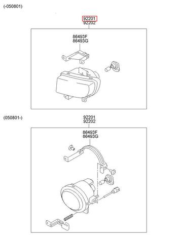 LAMP ASSY-FR FOG LH 92201-1C500 (Original, New)