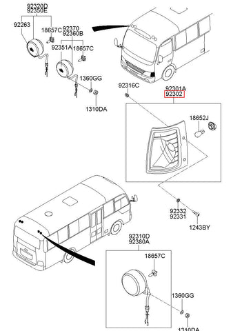 LAMP ASSY-FR TURN SIGNAL,RH 92302-58100 (Original, New)