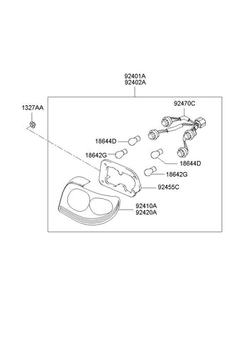 LAMP ASSY-REAR COMBINATION,LH <br>92401-38002, <br>9240138002, <br>92401 38002 <br>(Original, New)