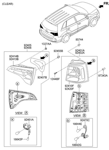 LAMP ASSY-REAR COMB INSIDERH <br>92406-2P600, <br>924062P600, <br>92406 2P600 <br>(Original, New)