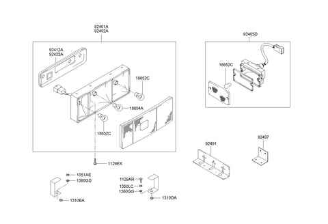 LAMP ASSY-REAR FOG <br>92405-5H900, <br>924055H900, <br>92405 5H900 <br>(Original, New)