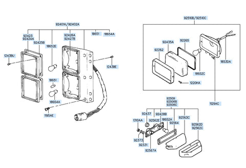 LAMP ASSY-REAR COMBINATIONLH <br>92420-83613, <br>9242083613, <br>92420 83613 <br>(Original, New)