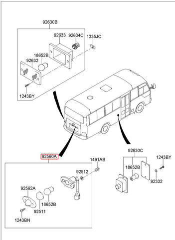 LAMP ASSY-LICENSE PLATE 92560-5A201 (Original, New)