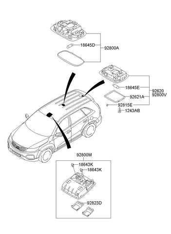 LAMP ASSY-OVERHEAD CONSOLE <br>92800-2P300J7, <br>928002P300J7, <br>92800 2P300J7 <br>(Original, New)