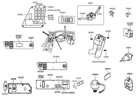 SWITCH ASSY-AUX LAMP <br>93712-8A001, <br>937128A001, <br>93712 8A001 <br>(Original, New)