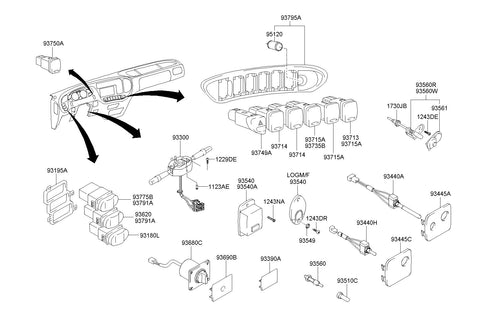 SWITCH ASSY-DR OPERATING <br>93440-5A002, <br>934405A002, <br>93440 5A002 <br>(Original, New)