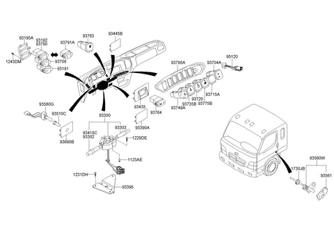 SWITCH ASSY-ENG PTO <br>93764-5K000, <br>937645K000, <br>93764 5K000 <br>(Original, New)