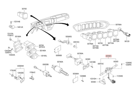 SWITCH ASSY-MULTIFUNCTION 93300-5H000 (Original, New)