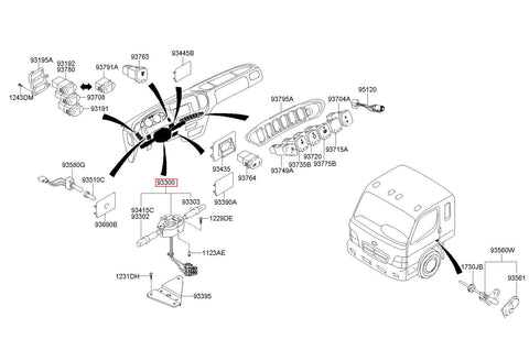 SWITCH ASSY-MULTIFUNCTION 93300-5K100 (Original, New)