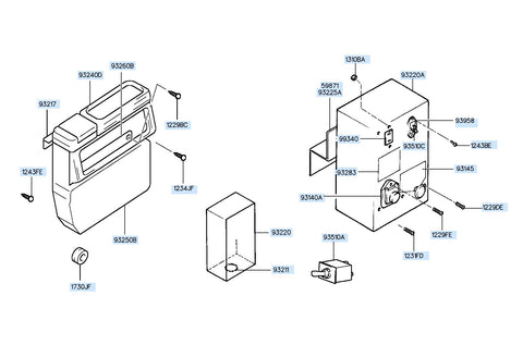 PAD ASSY-SWITCH BOX <br>93250-8A200, <br>932508A200, <br>93250 8A200 <br>(Original, New)