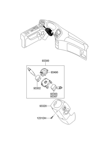 WIPER LEVER ASSY-EXHAUST <br>93303-8K000, <br>933038K000, <br>93303 8K000 <br>(Original, New)