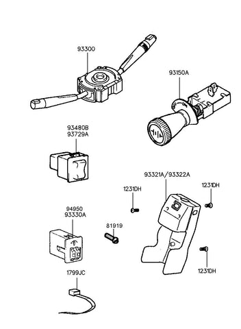 SWITCH ASSY-MULTIFUNCTION <br>93300-8A101, <br>933008A101, <br>93300 8A101 <br>(Original, New)