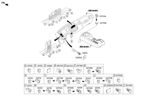 SWITCH ASSY-FR FOG LAMP <br>93735-7C500, <br>937357C500, <br>93735 7C500 <br>(Original, New)