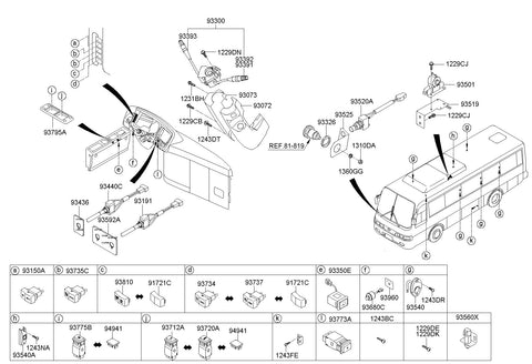 SWITCH ASSY-DOOR OPEN <br>93520-8K000, <br>935208K000, <br>93520 8K000 <br>(Original, New)