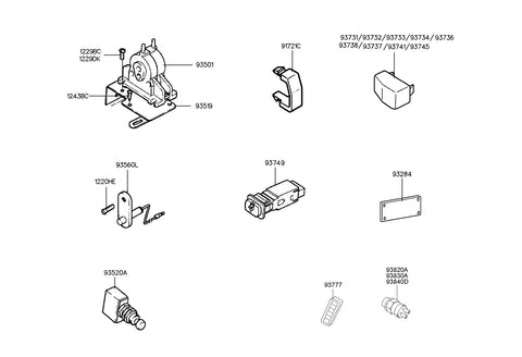 SWITCH ASSY-DESTINATION LAMP <br>93737-83600, <br>9373783600, <br>93737 83600 <br>(Original, New)