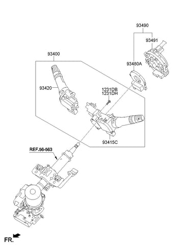 SWITCH ASSY-WIPER & WASHER <br>93440-1R200, <br>934401R200, <br>93440 1R200 <br>(Original, New)