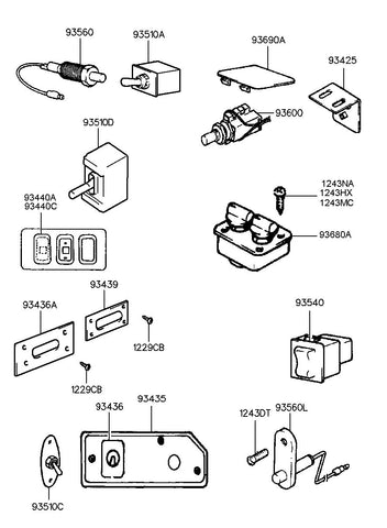 SWITCH-VENTILATOR <br>93680-86000, <br>9368086000, <br>93680 86000 <br>(Original, New)