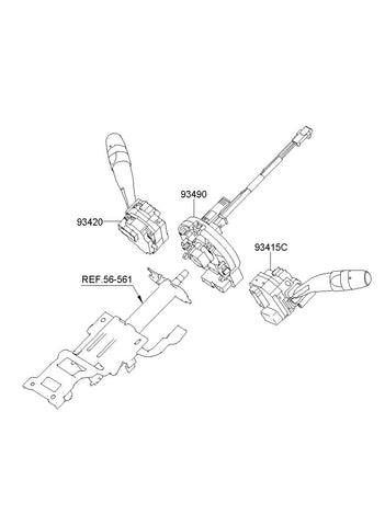 SWITCH ASSY-WIPER & WASHER <br>93420-2L210, <br>934202L210, <br>93420 2L210 <br>(Original, New)