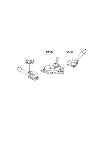 SWITCH ASSY-WIPER & WASHER <br>93420-1C131, <br>934201C131, <br>93420 1C131 <br>(Original, New)