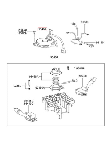 CONTACT ASSY-CLOCK SPRING 93490-38001 (Original, New)