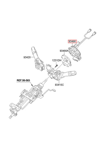 CONTACT ASSY-CLOCK SPRING 93490-3R310 (Original, New)