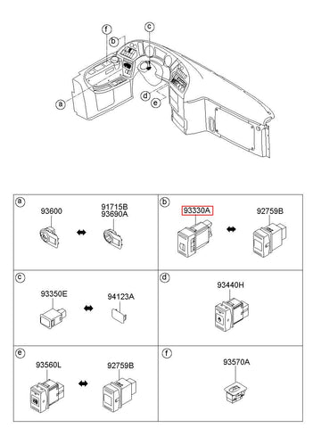 SWITCH ASSY-RHEOSTAT 93370-8D000 (Original, New)