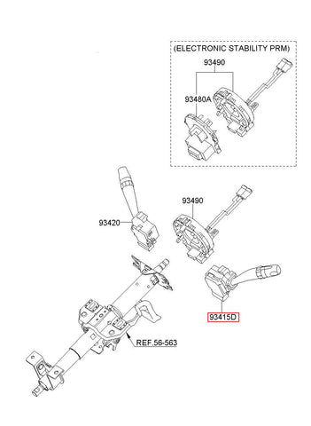 LEVER ASSY-LIGHTING & T/SIG 93410-1D102 (Original, New)