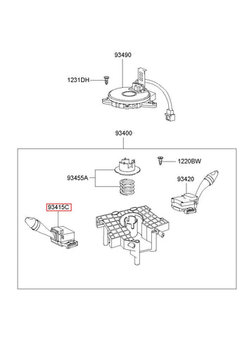 SWITCH ASSY-LIGHTING & T/SIG 93410-2D010 (Original, New)