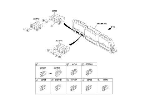 SWITCH ASSY-SUNVISOR <br>93768-7S000, <br>937687S000, <br>93768 7S000 <br>(Original, New)