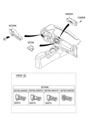 SWITCH ASSY-HAZARD <br>93790-3W020DC8, <br>937903W020DC8, <br>93790 3W020DC8 <br>(Original, New)