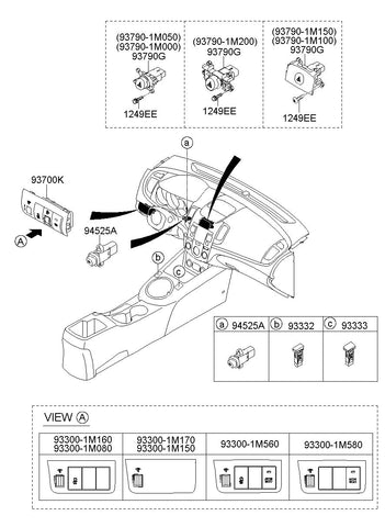 SWITCH ASSY-HAZARD WARNING LAMP <br>93790-1M050, <br>937901M050, <br>93790 1M050 <br>(Original, New)