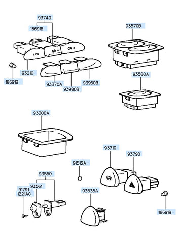 SWITCH ASSY-HAZARD <br>93700-M2100, <br>93700M2100, <br>93700 M2100 <br>(Original, New)